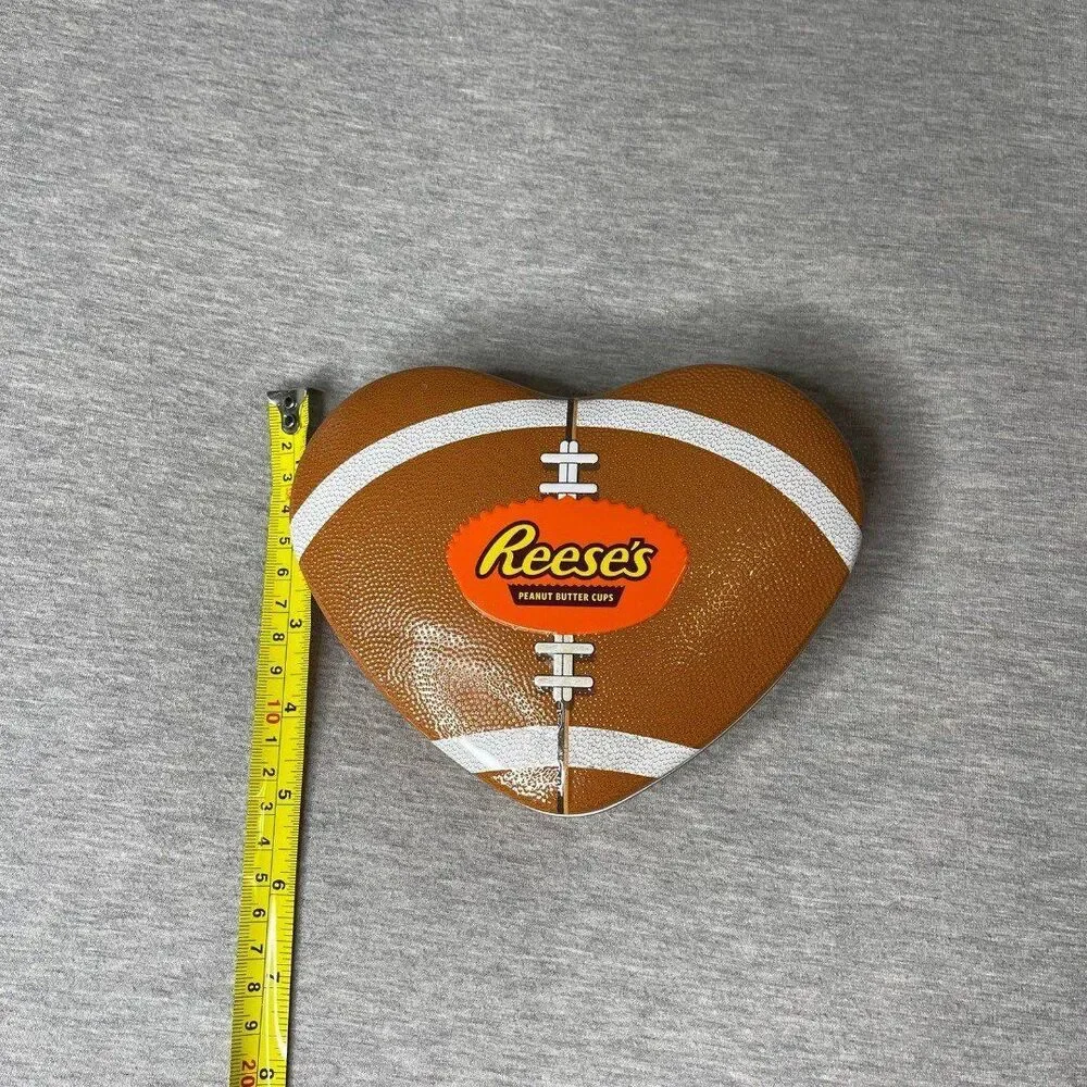 Reese's Peanut Butter Cup Football Heart Shaped Tin